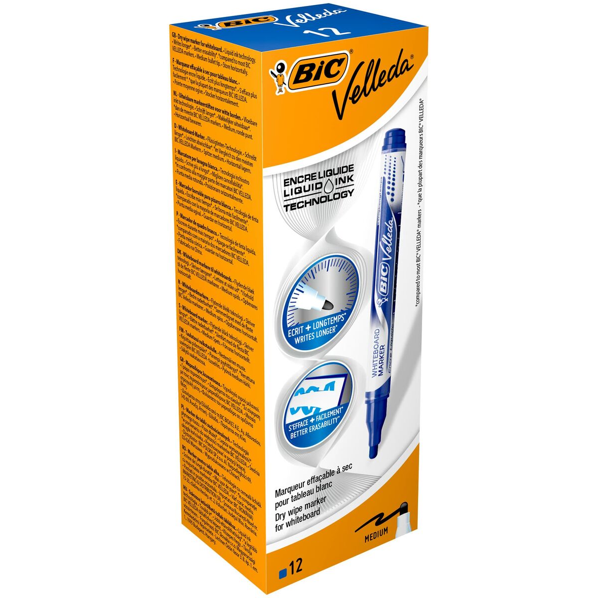 Whiteboard marker Bic Velleda Blue 12 Pieces